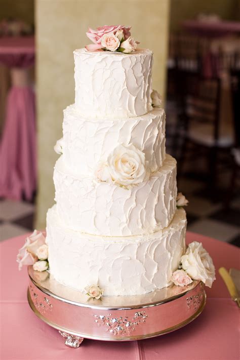 White Textured Buttercream Wedding Cake