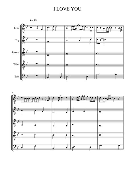 I Love You Sheet Music For Flute Oboe Clarinet In B Flat Bassoon And More Instruments Woodwind