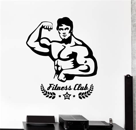 Wall Stickers Vinyl Decal Fitness Club Gym Muscled Bodybuilder Unique