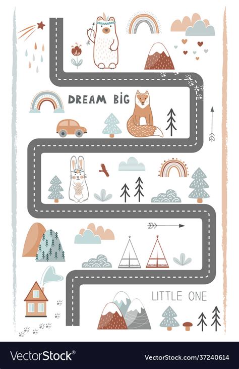 Bream Big Little One Cute Kids Poster Mat Vector Image