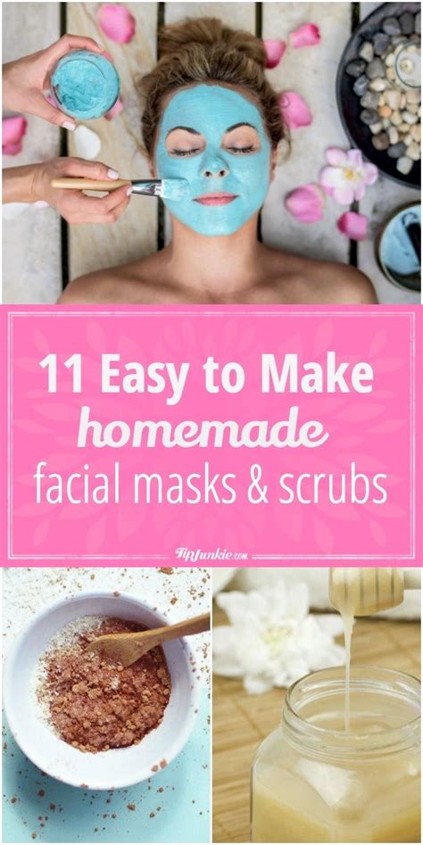 11 Easy To Make Homemade Facial Masks And Scrubs Homemade Face Mask Recipes Homemade Facial