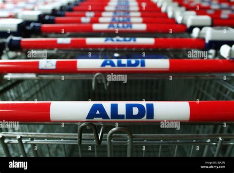 Aldi Shopping Carts Germany Stock Photo Alamy
