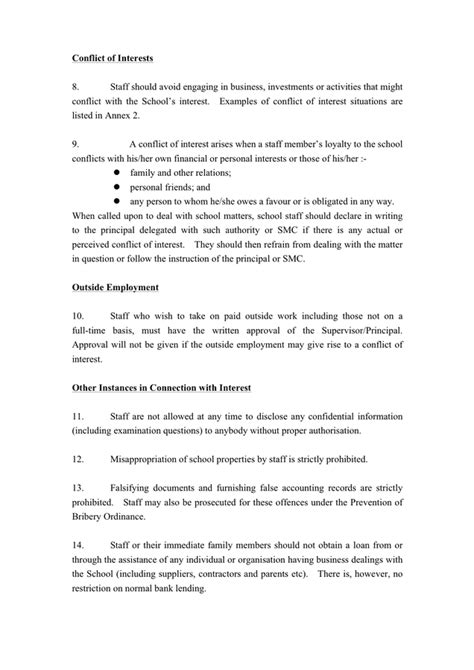 Sample Code Of Conduct For Schools In Word And Pdf Formats Page 3 Of 4