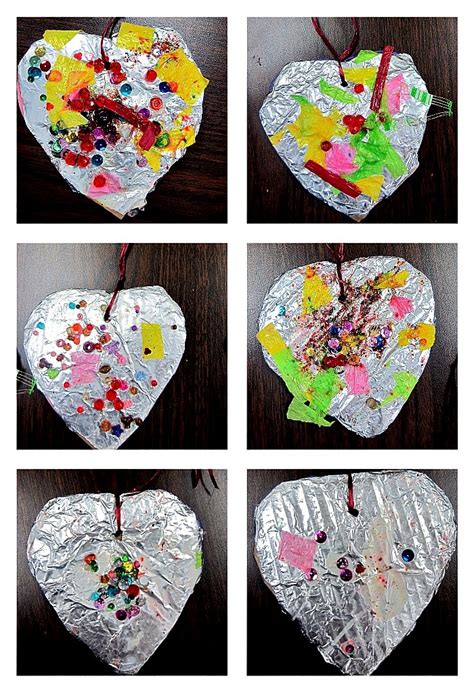 Teaching 2 And 3 Year Olds Foil Valentines Hearts Valentine Crafts