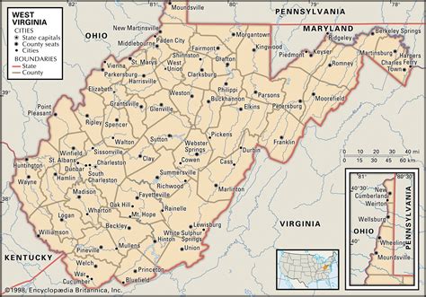 West Virginia And Virginia Map Map Vector