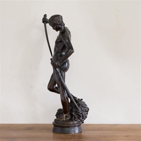 19th Century French Bronze Of David Slaying Goliath By Barbedienne For