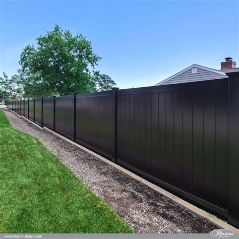 Black Pvc Vinyl Privacy Fencing Panels Illusions Fence Modern Design 2 Vinyl Privacy Fence
