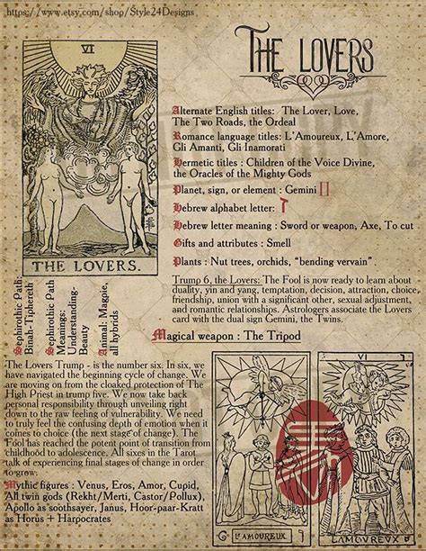 For example, the lovers card, despite its name, doesn't necessarily mean smooth sailing. Tarot Correspondences #1, Book of Shadows, Printable witchcraft, BOS Sheets, tarot cards, oracle ...