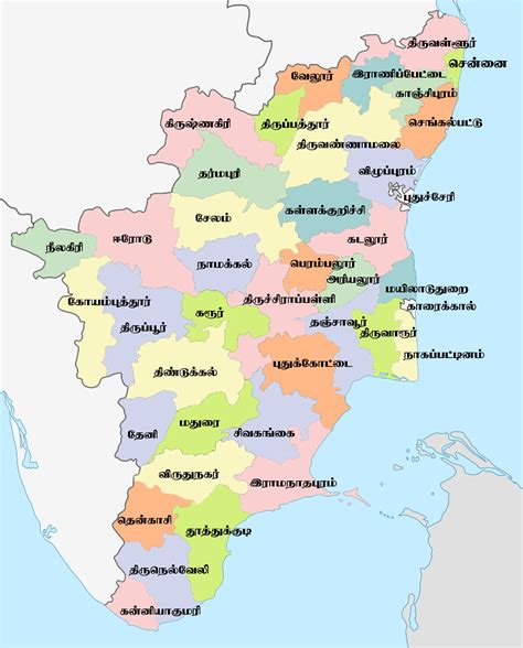 Tamil Nadu Districts Map