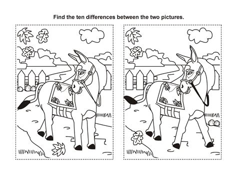 Find The Difference Printable Horse Game Bible For Kids