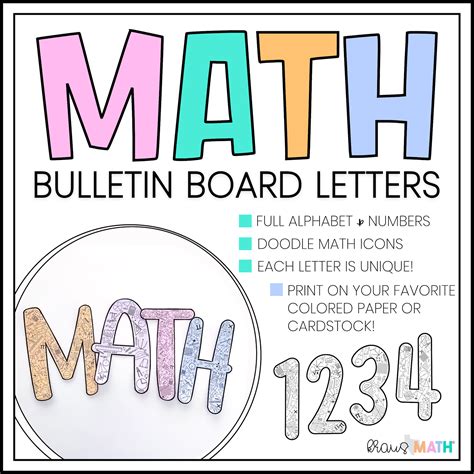 Math Bulletin Board Letters Kraus Math
