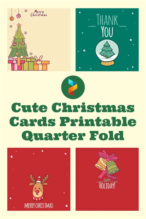 10 Best Cute Christmas Cards Free Printable Quarter Fold Pdf For Free