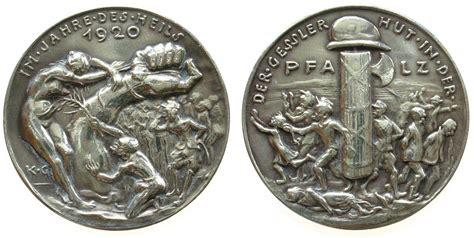 Kundgebung in altdorf ur vom 05.09.2020 mit einer rede von dr. Medaille 1920 Goetz Silber Pfalz - auf den Gesslerhut ...