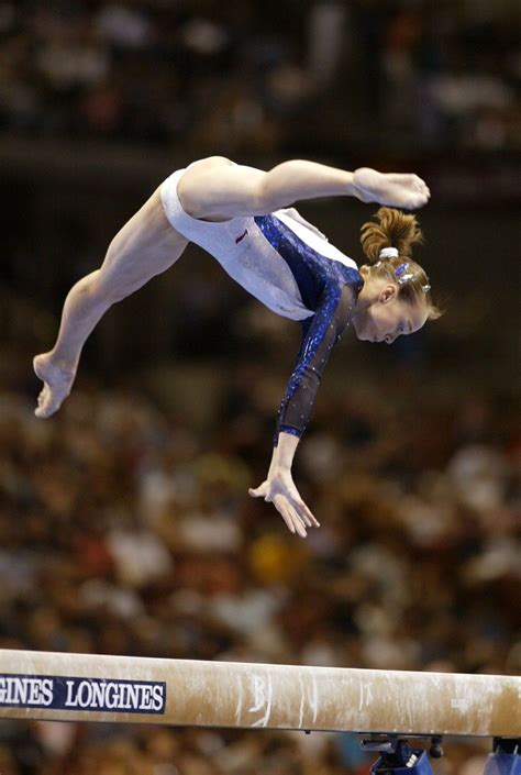 Gymnast Girl On Balance Beam Gymnastics Images Olympic Gymnastics
