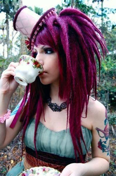 💀 goth punk emo 💀 dreads hair styles purple dreads