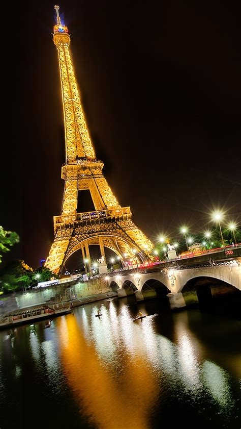 배경 화면 야경 에펠 탑 파리 프랑스 세 느 강 조명 다리 1920x1200 Hd 그림 이미지