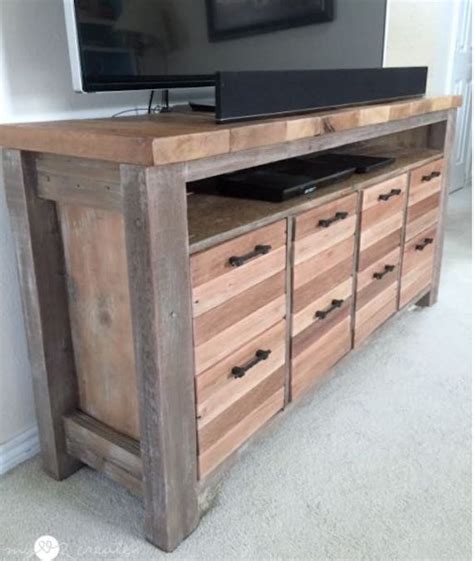 Reclaimed Wood Media Console Free Woodworking