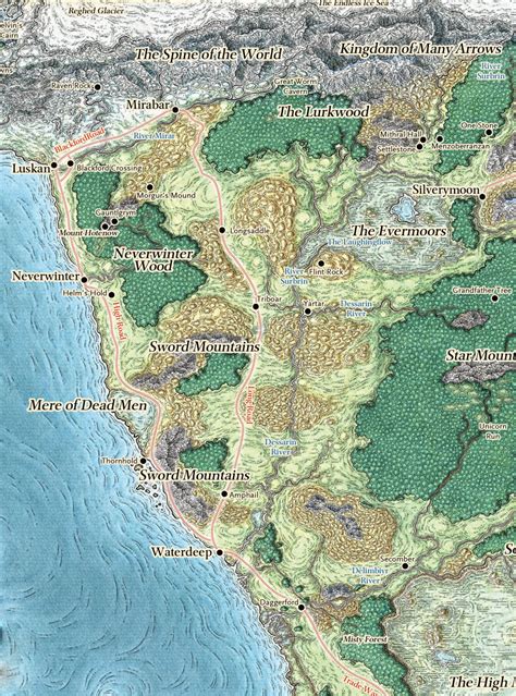 34 Map Of The Sword Coast 5e Maps Database Source