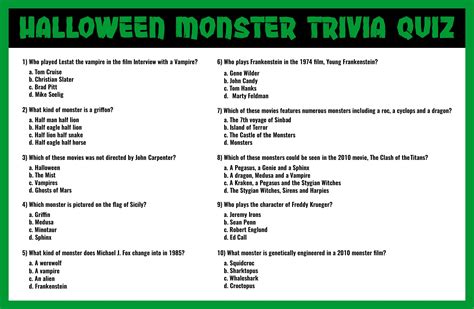 Halloween Trivia Printable