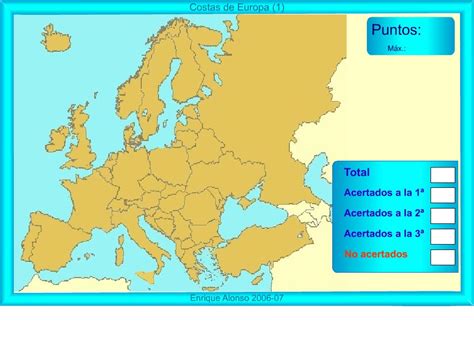Ubica en el mapa de europa cada una de las formas de relieve (macizos, cordilleras, sistemas montañosos,etc. Juegos de Geografía | Juego de Relieve de costa de Europa | Cerebriti