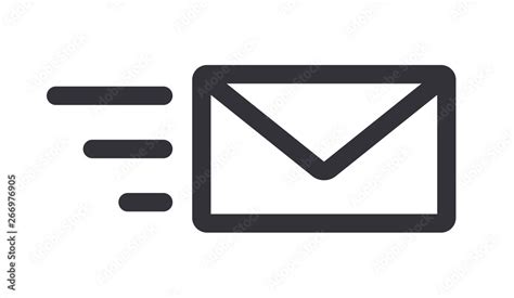 Sending Mail Message Letter Icon Line Art Vector Illustration Stock