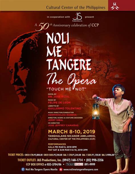 Noli Me Tangere The Opera Reveals 2019 Cast