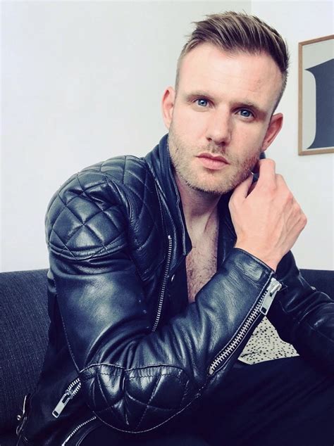 Punkerskinhead Attractive Hunk With Shaved Head In Leather And