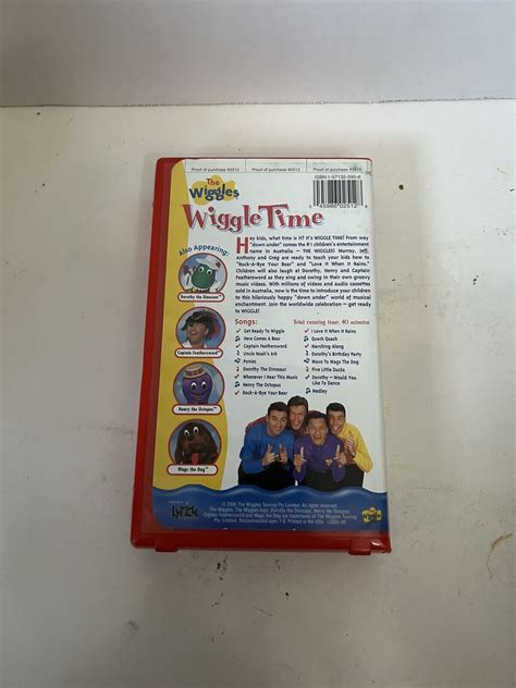 Wiggles The Wiggle Time Vhs 2000 Clam Grelly Usa