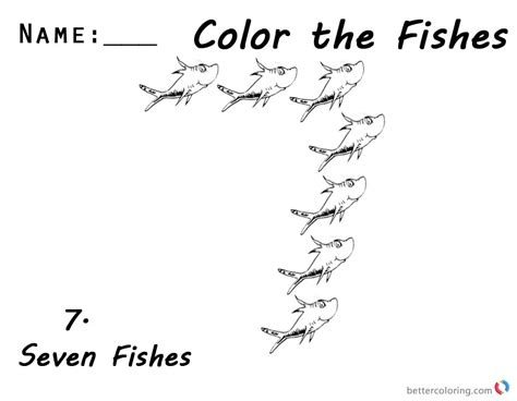 You landed here are something! One Fish Two Fish by Dr Seuss Coloring Pages Fish Number 7 ...