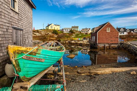 Old Fishing Boat Fishing Village Peggy S Cove Nova Scotia Canada