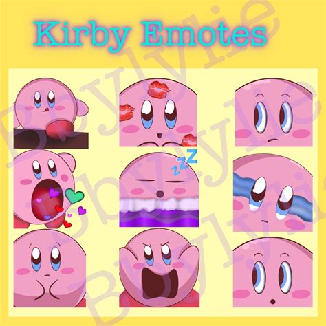 Kirby Cute Emotes For Twitch Discord Kick Etsy