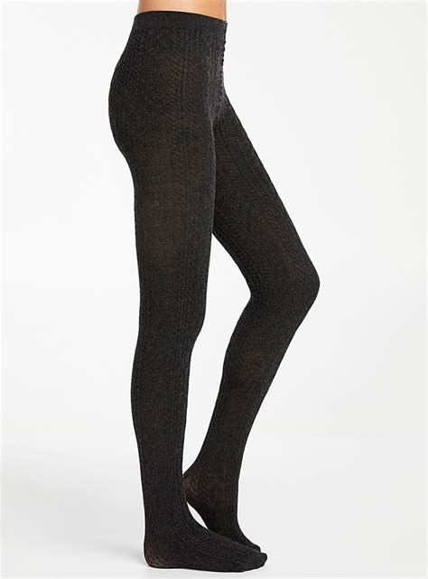 Twisted Cable Knit Tights Simons Shop Womens Tights Online Simons