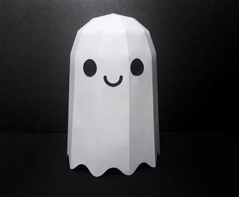 Halloween Ghost Papercraft Low Poly Printable Diy Template Etsy