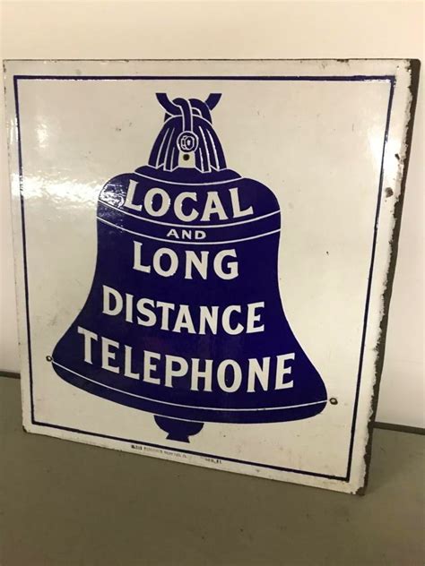 Porcelain Bell Telephone 2 Sided Sign Vintage