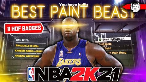 The Best Paint Beast Build In Nba 2k21 Shaquille Oneal Build 11 Hof