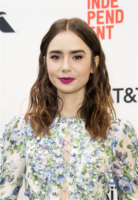 Now, as the world struggles together, this has proved to be what we've all been wanting and needing. Lily Collins - Film Independent 2018 Spirit Awards Press ...