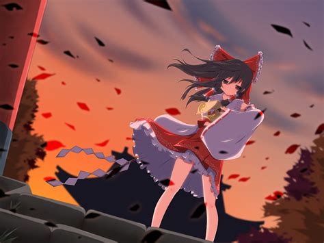 1366x768px 720p Free Download Hakurei Reimu Talisman Anime Touhou