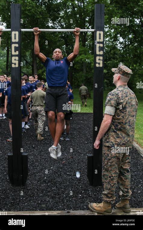 A Future Marine Performs Pull Ups During A Shippers Validation In