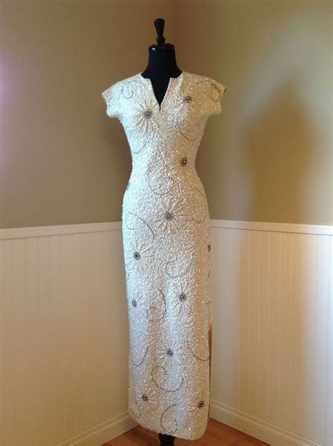 Vtg 50s Vintage Gene Shelly 1950s Evening Gown Wedding Dress Size 8