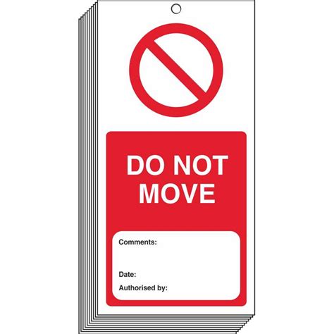 Do Not Move Tags Prohibitory Safety Tags Ireland