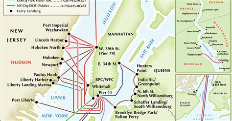Plan et carte du ferry de New York : stations et lignes