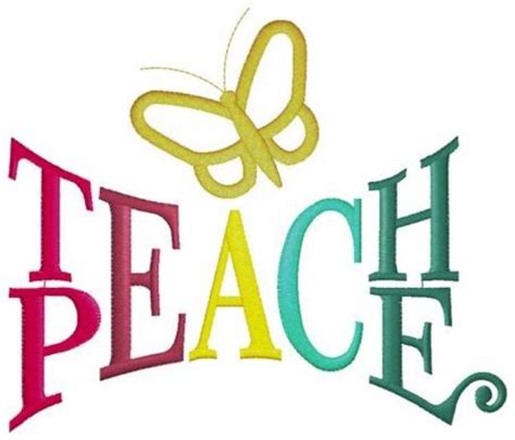 Teach Peace Butterfly Machine Embroidery Design Embroidery Library At
