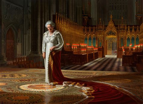 Queen Elizabeth Ii Portrait In Westminster Abbey Vandalized Man