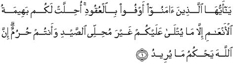 Verse no 3 of 120 arabic text, urdu and english translation from kanzul iman. Quran surah Al Maidah 1 (QS 5: 1) in arabic and english ...