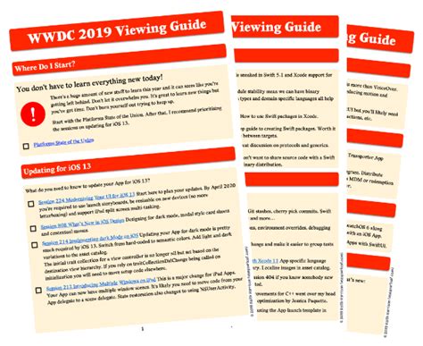 Wwdc 2019 Viewing Guide Guide Learning New Today