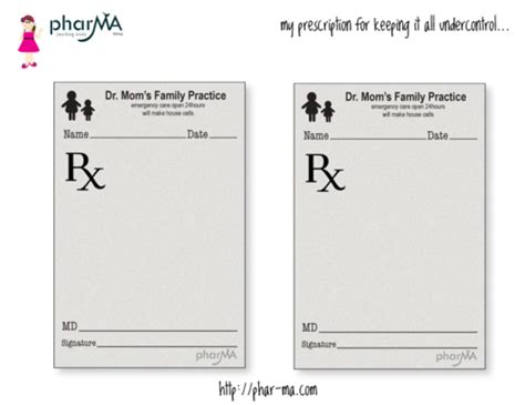 A blank prescription looks like the following: Dr. Mom's Prescription Pad | Prescription pad ...