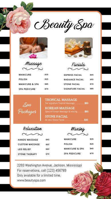 Copy Of Beauty Spa Price Digital Display Template Postermywall