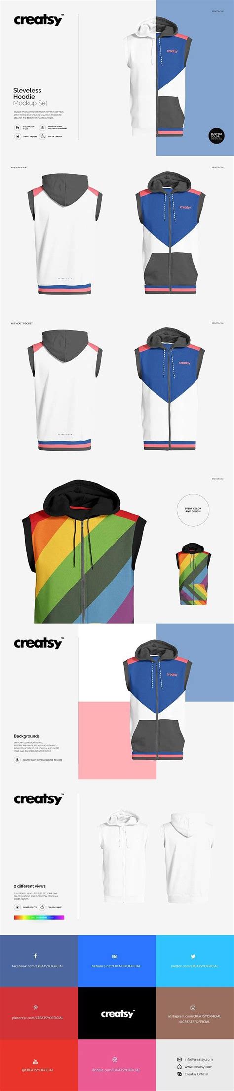 Download Sleeveless Hoodie Mockup Set | Hoodie mockup, Sleeveless ...