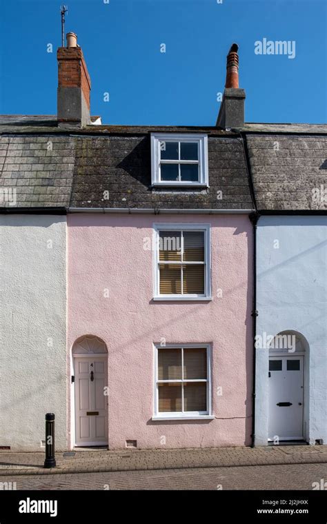 Pink Terrace House In Weymouth Dorset Uk Mar22 Stock Photo Alamy