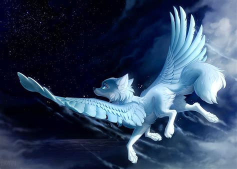 Anime Winged Wolf Wallpaper